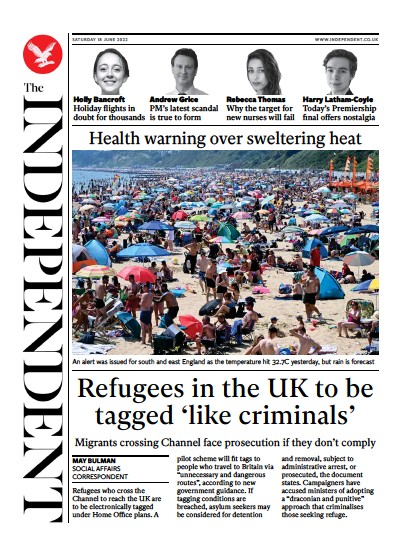 The Independent Newspaper Front Page (UK) for 19 June 2022