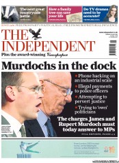 The Independent (UK) Newspaper Front Page for 19 July 2011