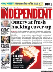 The Independent Newspaper Front Page (UK) for 19 July 2013