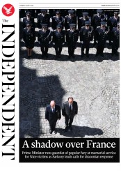 The Independent (UK) Newspaper Front Page for 19 July 2016