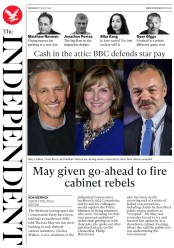 The Independent (UK) Newspaper Front Page for 19 July 2017
