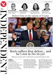 The Independent (UK) Newspaper Front Page for 19 July 2019