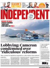 The Independent Newspaper Front Page (UK) for 19 August 2013