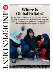 The Independent (UK) Newspaper Front Page for 19 August 2021