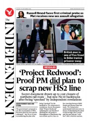 The Independent front page for 19 September 2023