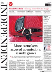 The Independent (UK) Newspaper Front Page for 1 October 2015