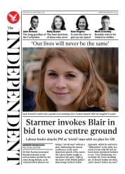 The Independent (UK) Newspaper Front Page for 1 October 2021