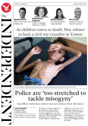 The Independent (UK) Newspaper Front Page for 1 November 2018