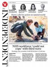 The Independent (UK) Newspaper Front Page for 1 December 2020