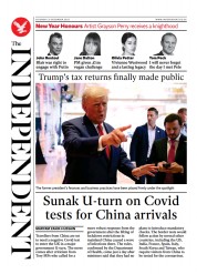 The Independent (UK) Newspaper Front Page for 1 January 2023