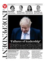 The Independent (UK) Newspaper Front Page for 1 February 2022