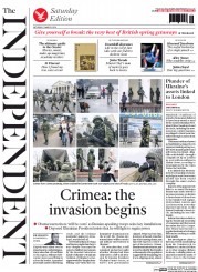 The Independent Newspaper Front Page (UK) for 1 March 2014