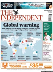 The Independent (UK) Newspaper Front Page for 1 July 2011