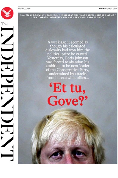 The Independent Newspaper Front Page (UK) for 1 July 2016