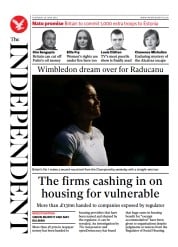 The Independent front page for 1 July 2022
