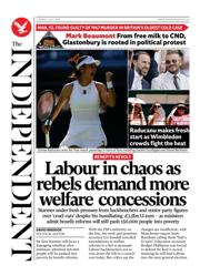 The Independent front page for 1 July 2025