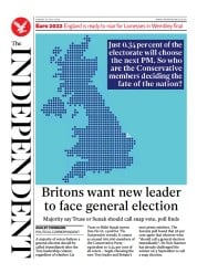 The Independent (UK) Newspaper Front Page for 1 August 2022