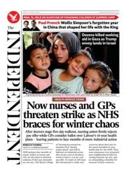 The Independent front page for 1 August 2025