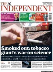 The Independent (UK) Newspaper Front Page for 1 September 2011