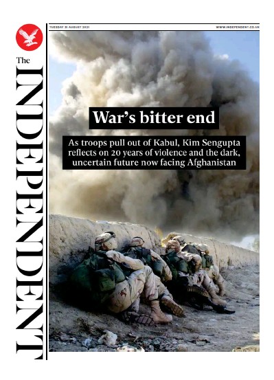 The Independent Newspaper Front Page (UK) for 1 September 2021