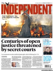 The Independent Newspaper Front Page (UK) for 20 October 2011