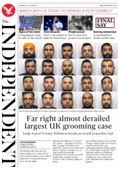The Independent (UK) Newspaper Front Page for 20 October 2018