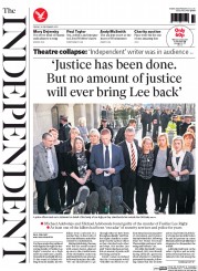 The Independent (UK) Newspaper Front Page for 20 December 2013