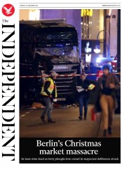 The Independent (UK) Newspaper Front Page for 20 December 2016