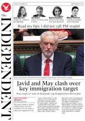 The Independent (UK) Newspaper Front Page for 20 December 2018