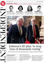 The Independent (UK) Newspaper Front Page for 20 December 2019