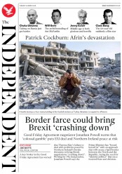 The Independent (UK) Newspaper Front Page for 20 March 2018
