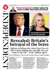 The Independent (UK) Newspaper Front Page for 20 March 2023