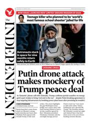 The Independent front page for 20 March 2025