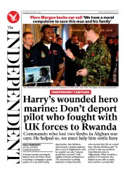 The Independent (UK) Newspaper Front Page for 20 April 2023