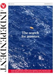 The Independent (UK) Newspaper Front Page for 20 May 2016