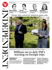 The Independent (UK) Newspaper Front Page for 20 May 2021