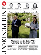 The Independent (UK) Newspaper Front Page for 20 May 2021