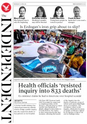 The Independent (UK) Newspaper Front Page for 20 June 2018