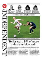 The Independent (UK) Newspaper Front Page for 20 June 2021