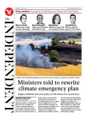 The Independent (UK) Newspaper Front Page for 20 July 2022