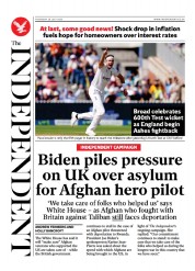 The Independent (UK) Newspaper Front Page for 20 July 2023
