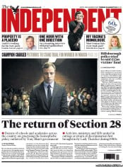 The Independent (UK) Newspaper Front Page for 20 August 2013