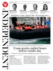 The Independent (UK) Newspaper Front Page for 20 August 2020
