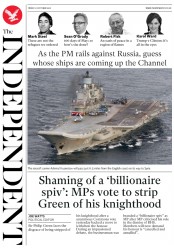 The Independent (UK) Newspaper Front Page for 21 October 2016