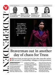 The Independent (UK) Newspaper Front Page for 21 October 2022