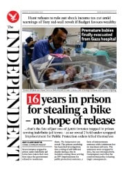 The Independent front page for 21 November 2023