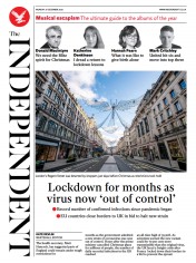 The Independent (UK) Newspaper Front Page for 21 December 2020