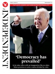 The Independent (UK) Newspaper Front Page for 21 January 2021
