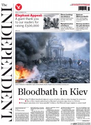 The Independent Newspaper Front Page (UK) for 21 February 2014