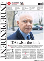The Independent (UK) Newspaper Front Page for 21 March 2016